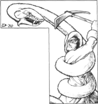 Snow serpent constricting a victim Snow serpent constricting a victim